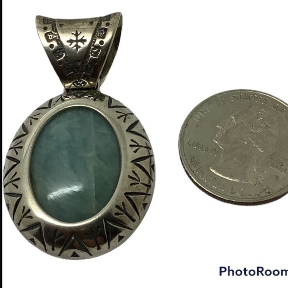 - Carolyn Pollack sterling silver blue agate pendant